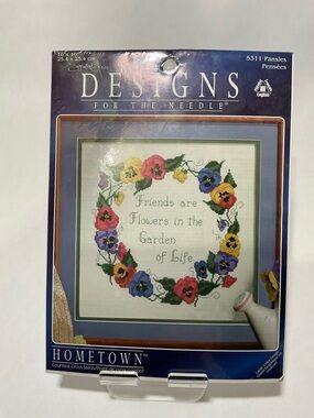 Friends Are Flowers PANSIES Counted Cross  Stitch KIT Designs the Needle 5311